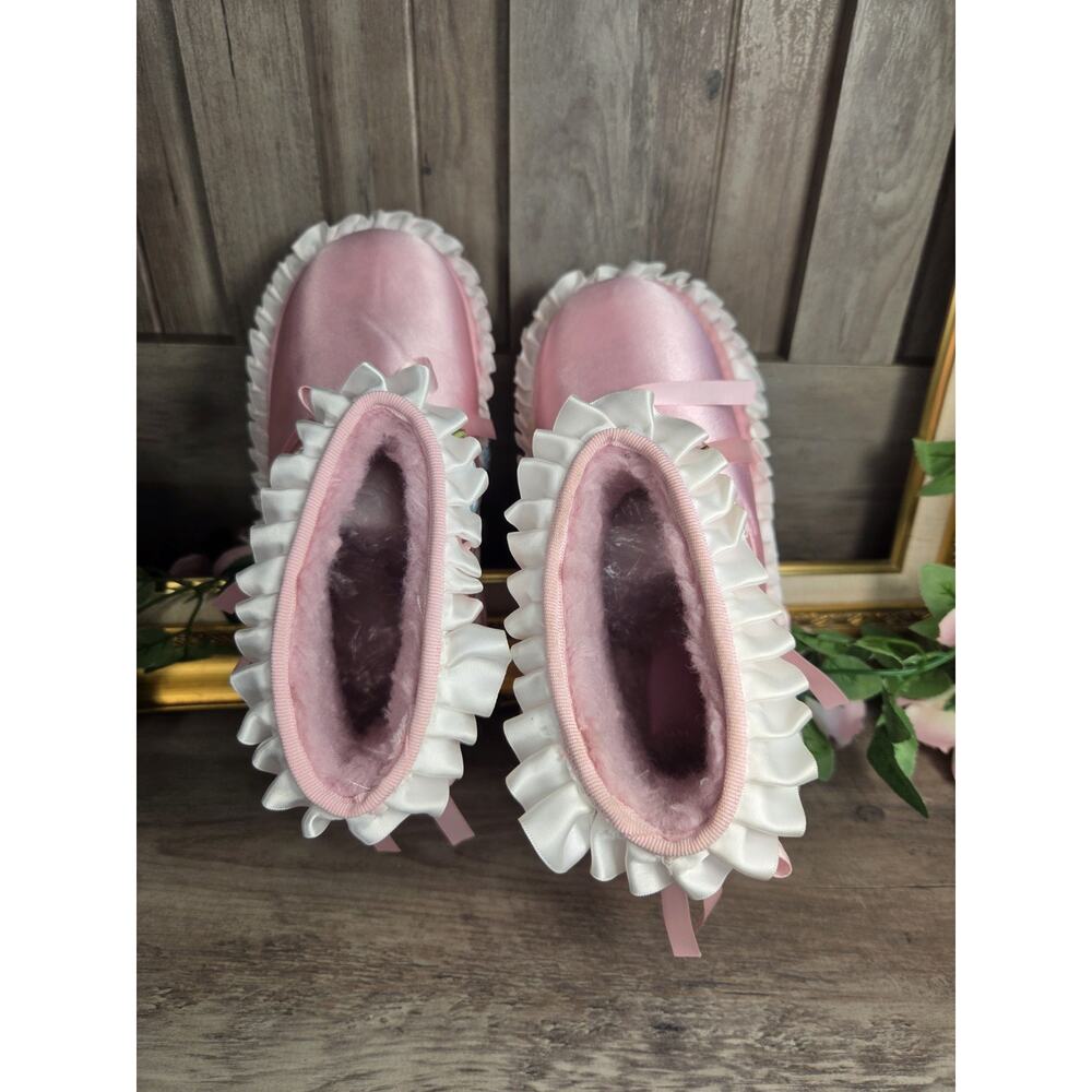 Dolls Kill Elsa Cake Bootie Pink Platform Boots Women's US 7 Lolita Coquette - Picture 7 of 9